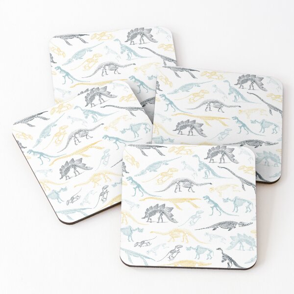 Item preview, Colorful yellow and green dinosaur skeleton fossils pattern designed and sold by CynthiaGraphics.