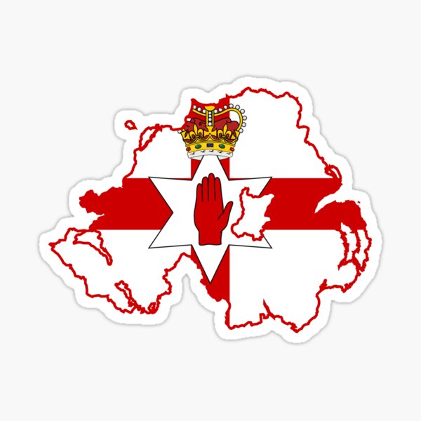 Ulster Banner Map of Northern Ireland, 1953-1972 Sticker