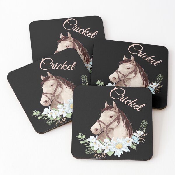 Item preview, Portrait of a White & Grey Horse Cricket written in Caligraphy with Flowers Frame designed and sold by Xeuno.