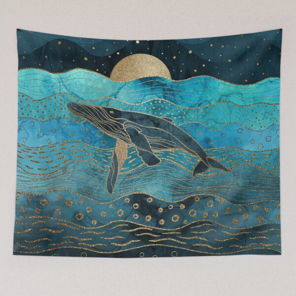 Item preview, Oceanic Night Whale Blues designed and sold by maryedenoa.