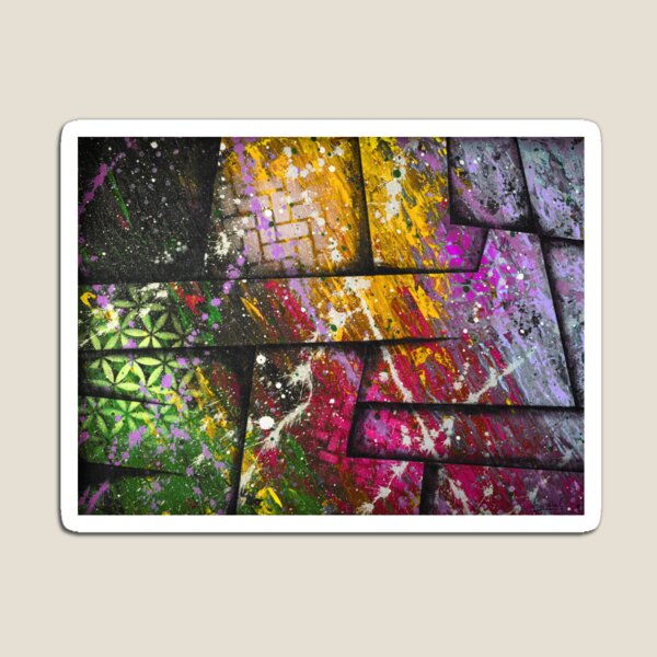 Item preview, INFINITY WAR 2 Bold Vivid Colourful Space Yellow Pink Purple Lilac Silver Black 3D Abstract Painting designed and sold by Alistair Coull.