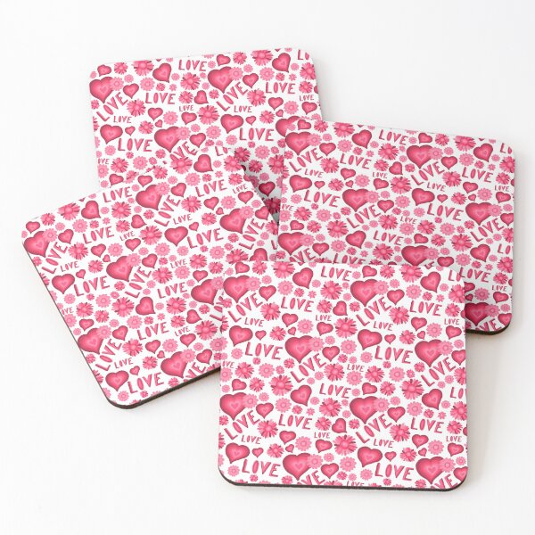 Item preview, Love and flowers Pattern - Pink and White designed and sold by Squarebird.