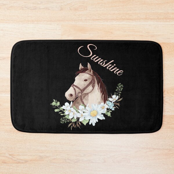 Item preview, Portrait of a White & Grey Horse Sunshine written in Caligraphy with Flowers Frame designed and sold by Xeuno.