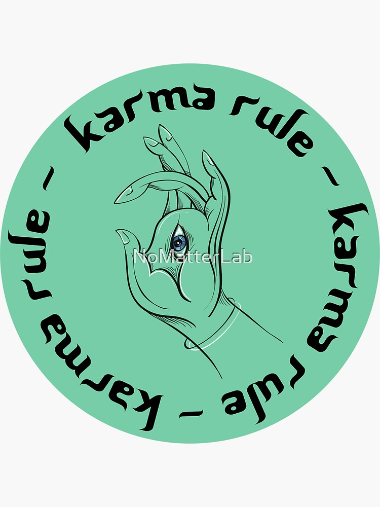 "Karma Rule All Seeing Meditation Eye Mint Green" Sticker for Sale