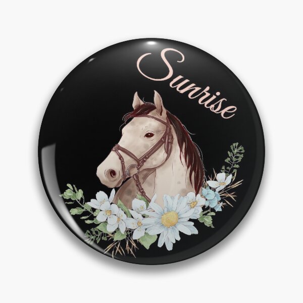 Item preview, Portrait of a White & Grey Horse Sunrise written in Caligraphy with Flowers Frame designed and sold by Xeuno.