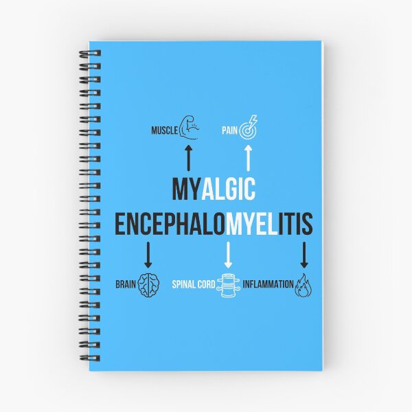 Artikelvorschau, ME / CFS Awareness: Schwarzes, weißes und blaues ME-Definitionsdiagramm entworfen und verkauft von Chantelle Spies.