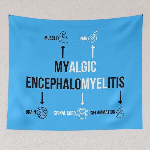 Item preview, ME/CFS Awareness: Black, white and blue ME definition diagram  designed and sold by Chantelle  Spies.