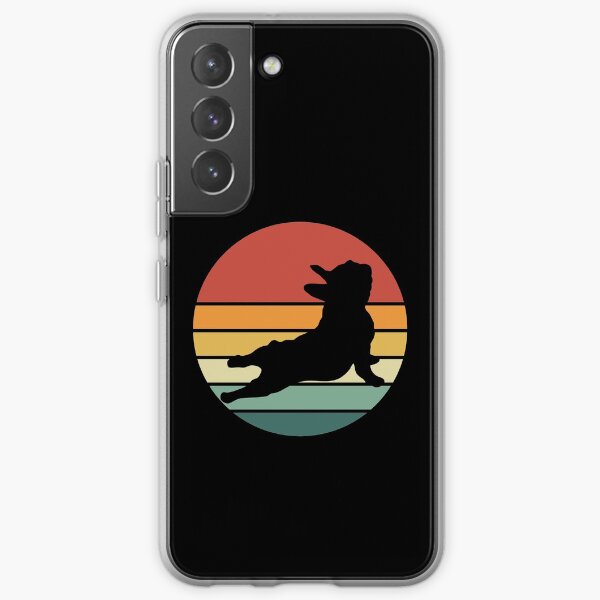 French bulldog lovers, yoga, frenchie on vintage sunset Samsung Galaxy Soft Case