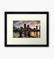 Boston Harbor Clouds Framed Print