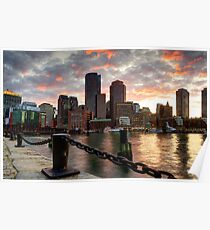 Boston Harbor Clouds Poster