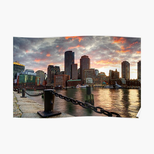 Boston Harbor Clouds Poster