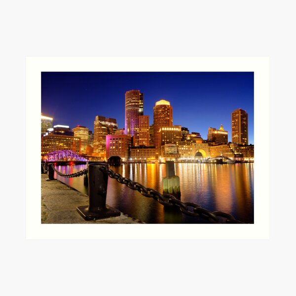 Boston Harbor Cityscape Art Print
