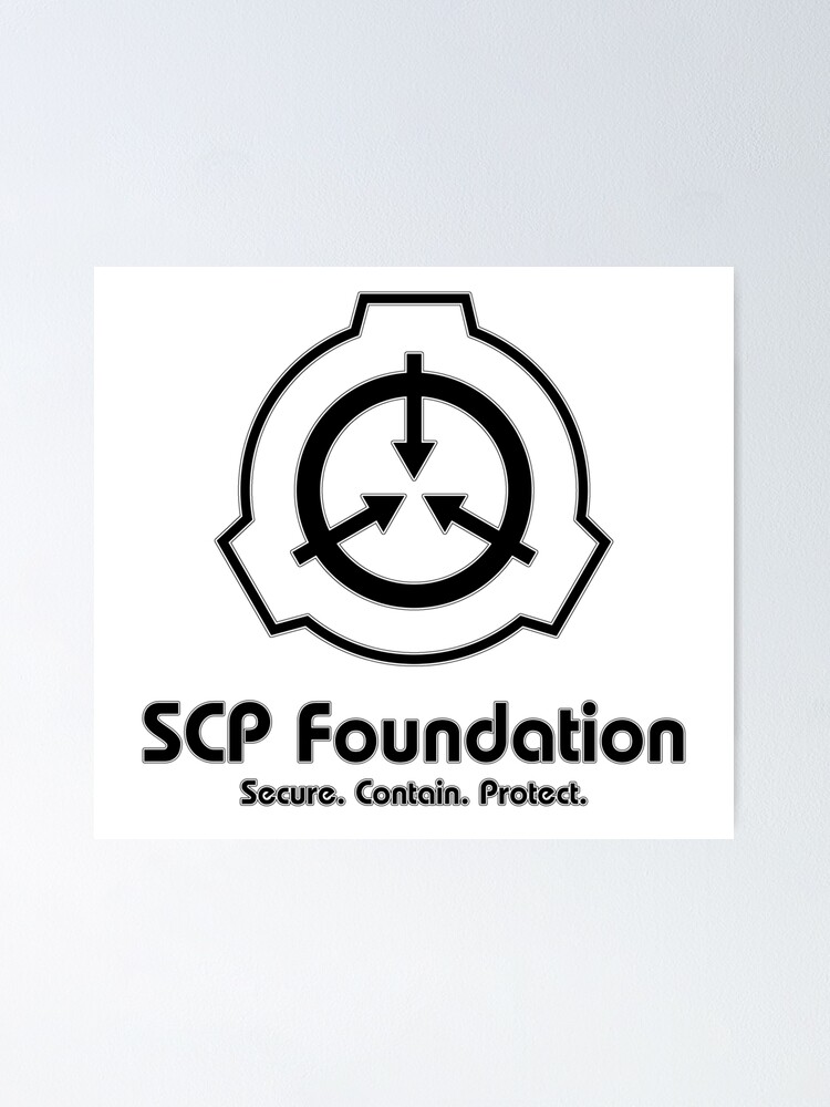 SCP Foundation Red Warning Sign - White Background Poster for