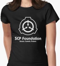 SCP Foundation (in White) Women's Fitted T-Shirt