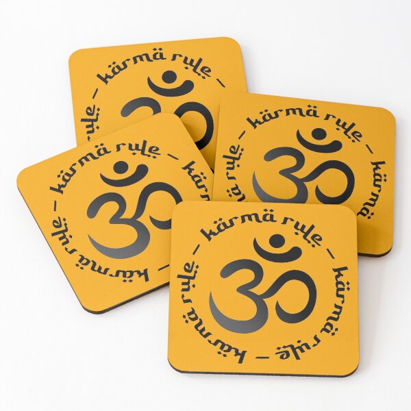 Item preview, Karma Rule - Classic Black Ohm Hebrew Style on Orange designed and sold by NoMatterLab.