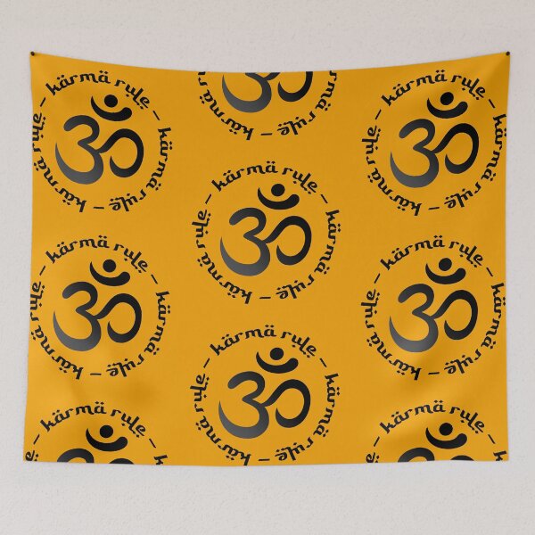 Item preview, Karma Rule - Classic Black Ohm Hebrew Style on Orange designed and sold by NoMatterLab.