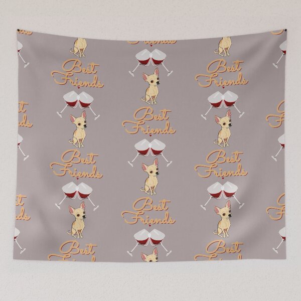 Item preview, Best Friends - Wine and Chihuahua designed and sold by BarthasBasement.