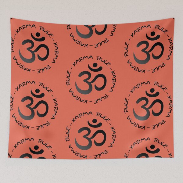 Item preview, Karma Rule - Classic Black Ohm Oriental Style on Red designed and sold by NoMatterLab.