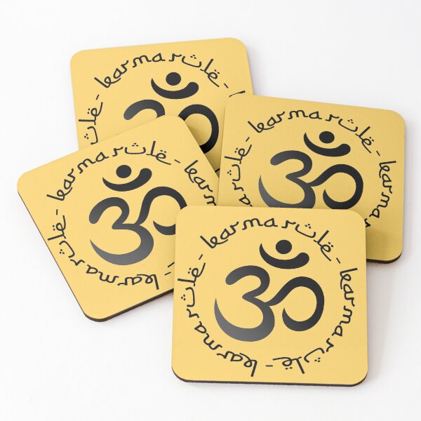 Item preview, Karma Rule - Classic Black Ohm Arabic Style on Yellow designed and sold by NoMatterLab.