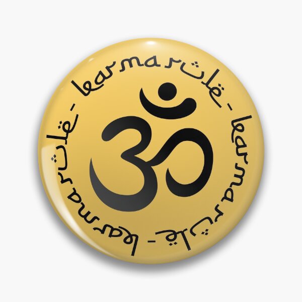 Item preview, Karma Rule - Classic Black Ohm Arabic Style on Yellow designed and sold by NoMatterLab.