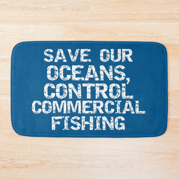 Item preview, Save Our Oceans, Control Commercial Fishing White Block Stencil Text Design  designed and sold by SarahJisri.