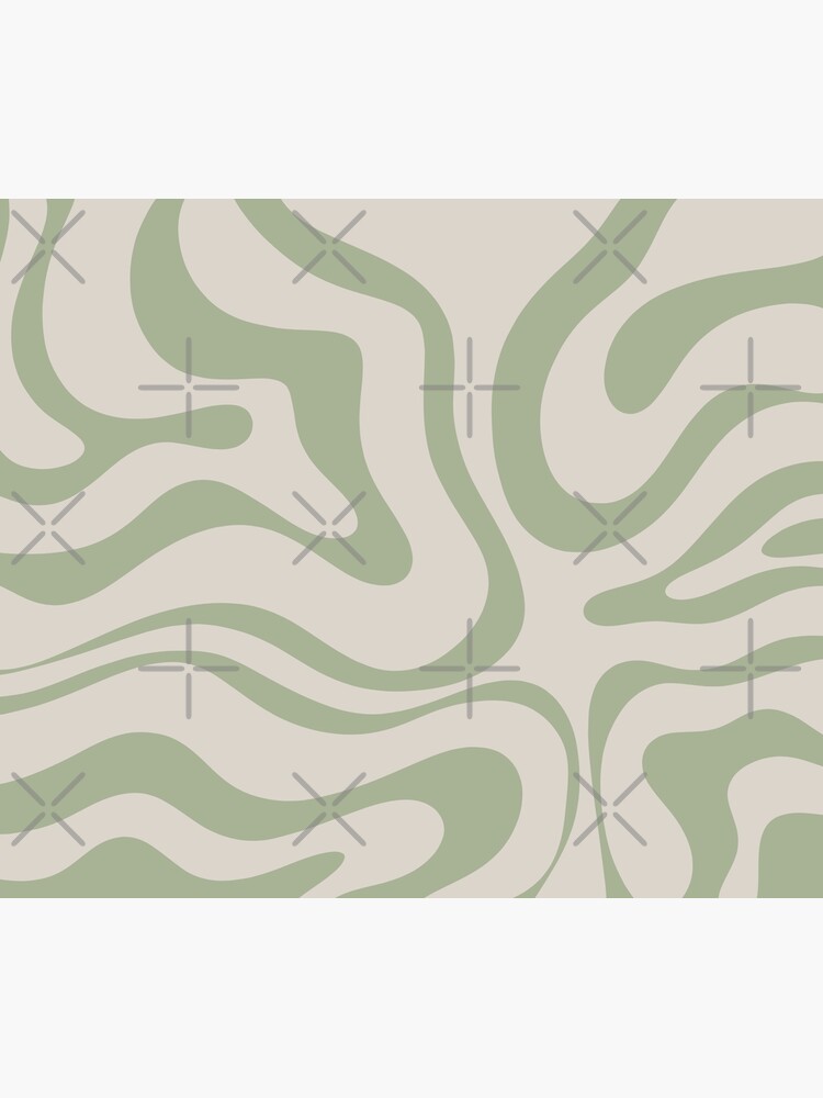 Discover Liquid Swirl Abstract Pattern in Beige and Sage Green Shower Curtain