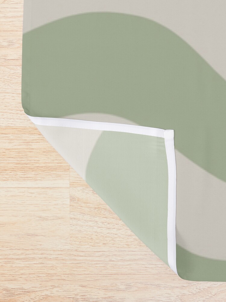 Alternate view of Liquid Swirl Abstract Pattern in Beige and Sage Green Shower Curtain