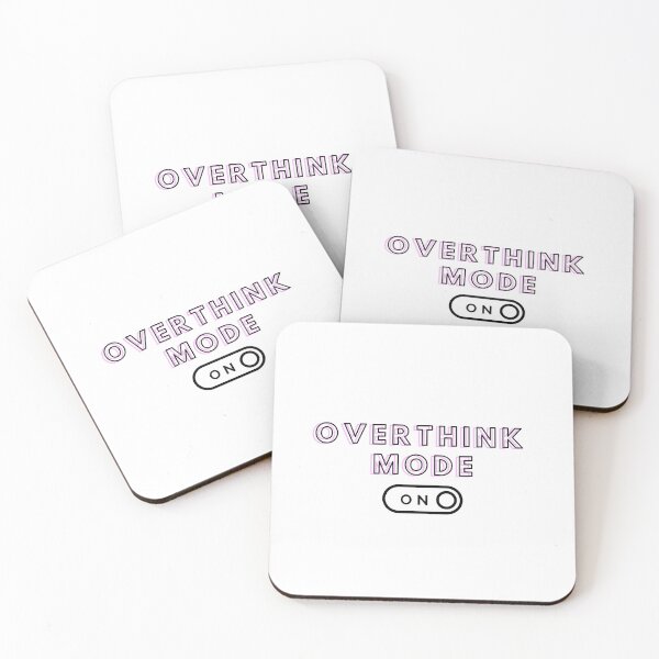 Item preview, Overthink mode on pink funny sarcastic quote designed and sold by KIKAIA  The Label.