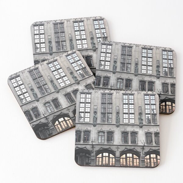 Item preview, Gray facade with light in windows designed and sold by alinamiryuk.