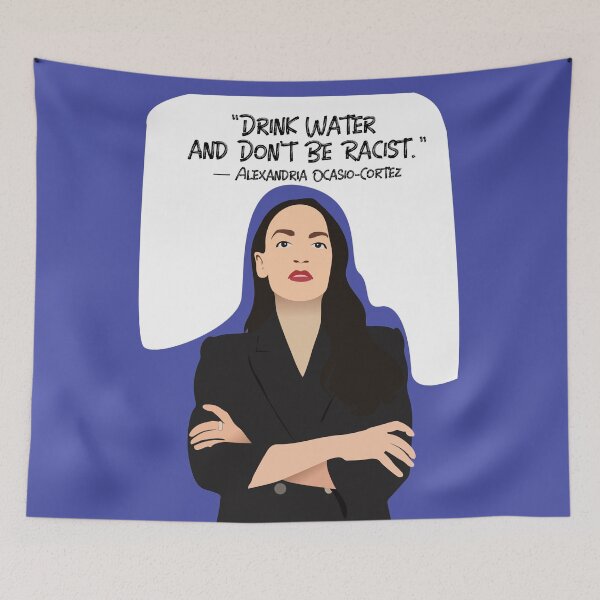 Item preview, Don't Be Racist AOC Sticker - Laptop, Water bottle + Car decal sticker- AOC Decal - Drink Water and Don't Be Racist - Don't be Racist - aoc designed and sold by GalleryArtField.