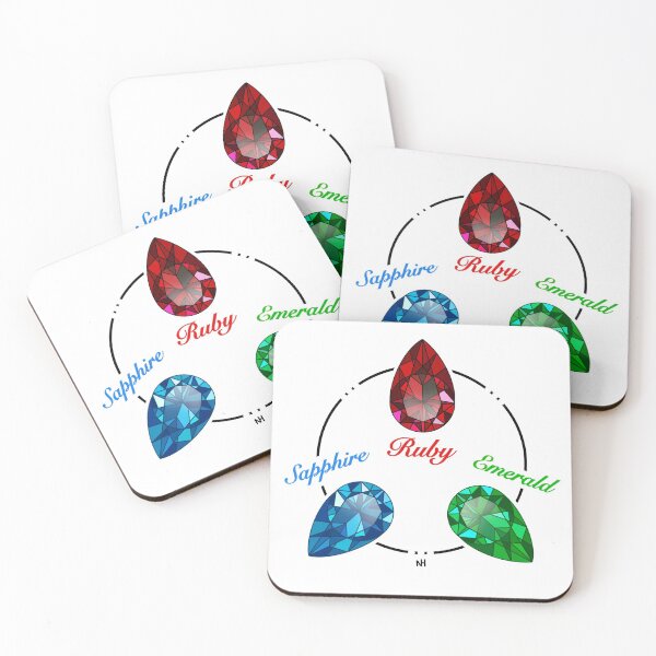 Item preview, Sapphire Ruby Emerald gemstones art designed and sold by Nh-art-planet.