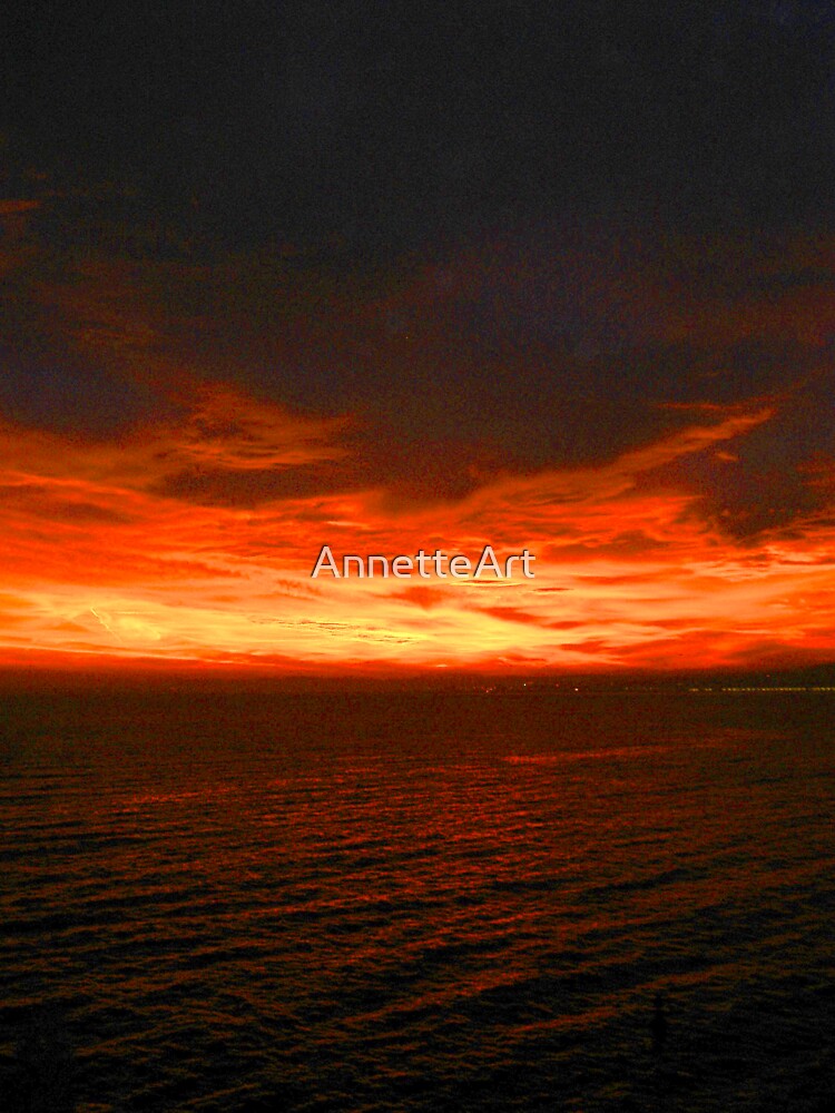 Mediterranean sunset at dusk by AnnetteArt