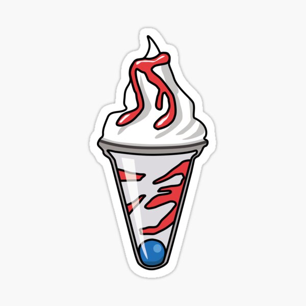 ICE CREAM STICKER OYSTER WITH FLAKE LARGE GRAPHIC DECAL CUT 