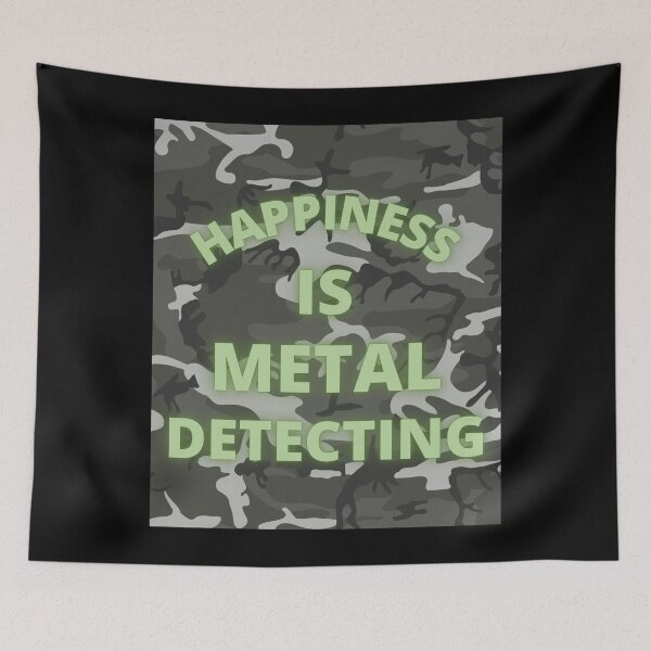 Item preview, happiness is metal detecting , detectorist treasure hunter designed and sold by kawrdesigns.