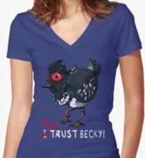 I (eye) trust Becky! (Finding Dory) Women's Fitted V-Neck T-Shirt