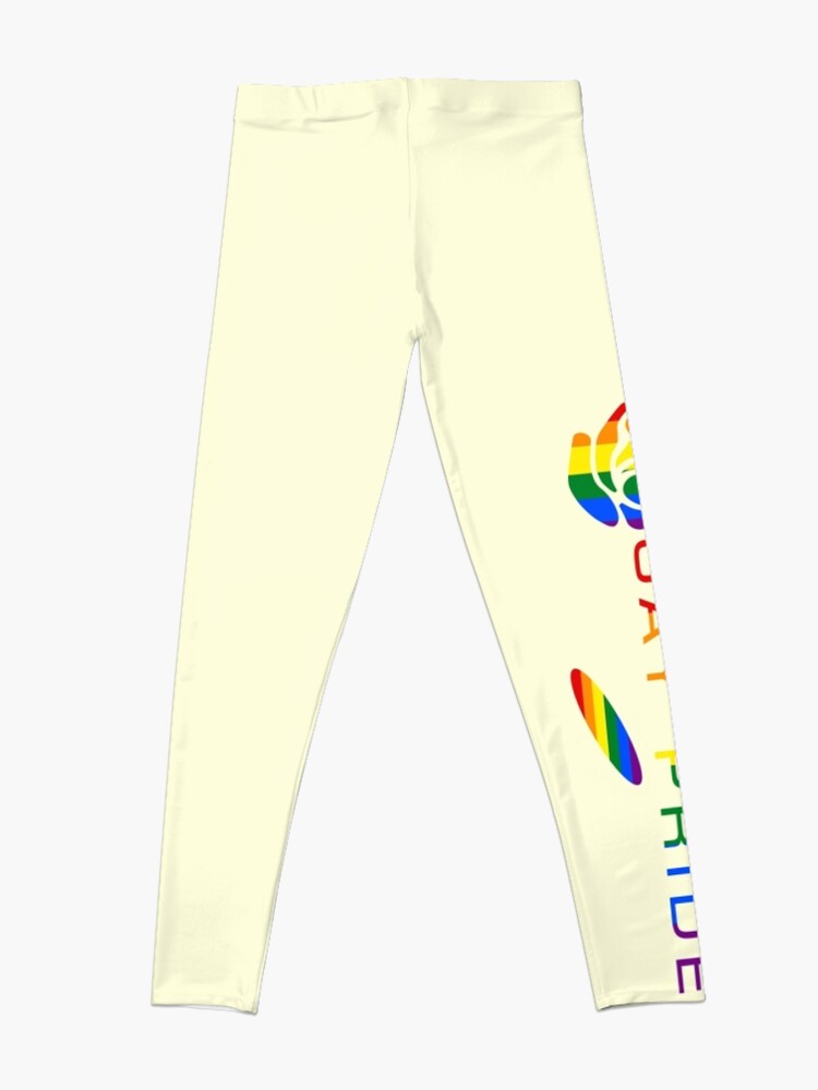 Gay Pride Flag Rose Flower Leggings By Auntieshoe Redbubble