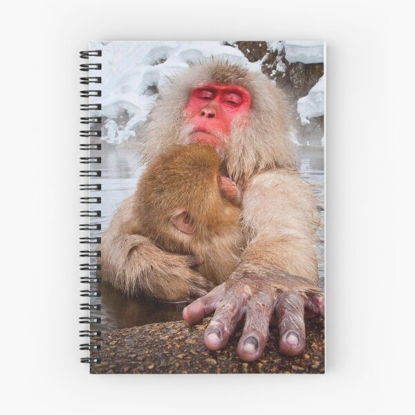 Item preview, Japanese Snow Monkey with baby animal wildlife photography designed and sold by MindChirp.