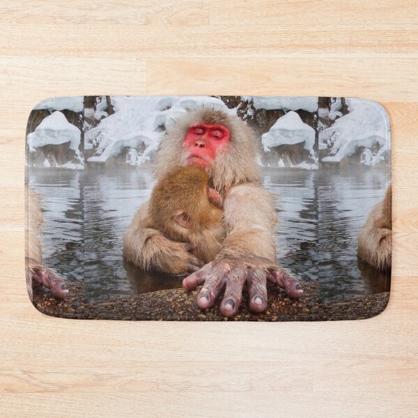 Item preview, Japanese Snow Monkey with baby animal wildlife photography designed and sold by MindChirp.