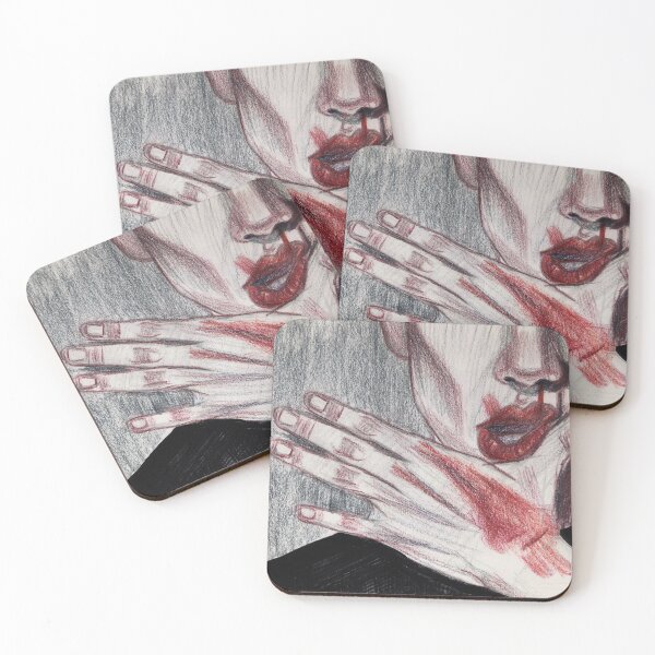 Item preview, Bloody Lips and hands illustration  designed and sold by kristiART.