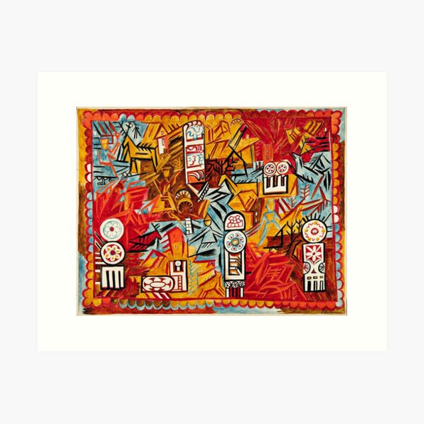 Item preview, Curtain for act III of Le Coq d'Or - Natalia Goncharova designed and sold by brushandframes.