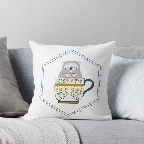 Item preview, Grey cat in slavic pattern cup designed and sold by Dolyaz.