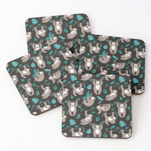 Item preview, Lazy Sloths on Black Background designed and sold by anantb.