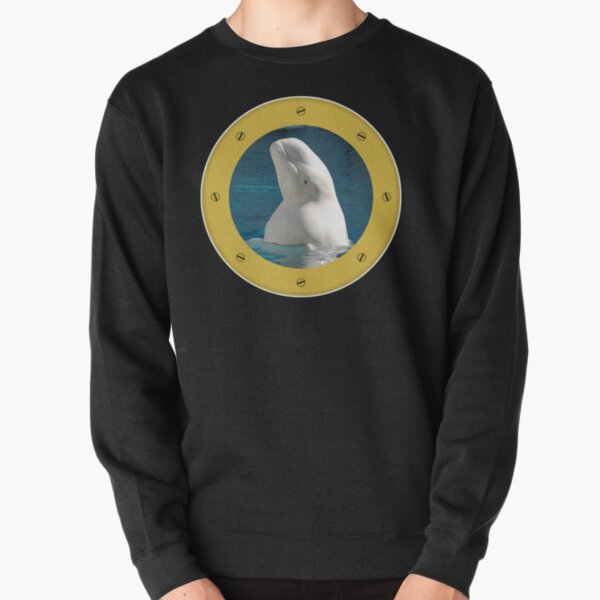 Beluga Whale Ships Port Hole View Pullover Sweatshirt