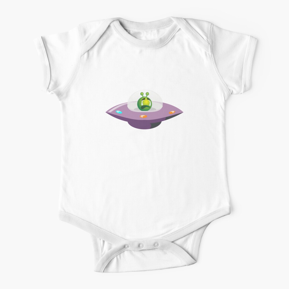 Body Para Bebe Green Crying Alien Emoji Emoticon Nave Espacial De Dibujos Animados De Podartist Redbubble