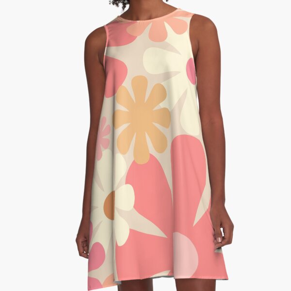 Item preview, Blush Pink Retro 60s 70s Flowers - Vintage Style Pastel Floral Pattern designed and sold by kierkegaard.