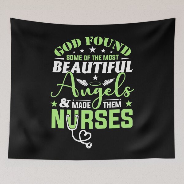 Item preview, God Found Some Beautiful Angels And Made Them Nurses Shirt designed and sold by TeesHunt21.