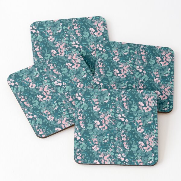 Item preview, Pink and Teal Splashed Flowers designed and sold by Carolina Diaz.