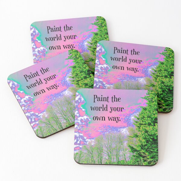 Item preview, Aesthetic Colorful Inspirational Quote- Individualism- Paint the World Your Own Way (Version 1) designed and sold by Cosmic-Ferret.