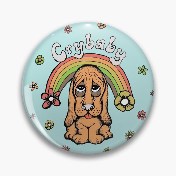 Item preview, Crybaby Rainbow Floral Retro Inspired Hound Dog designed and sold by Intergalactic Unicorn: Art by Anna Schmidt.