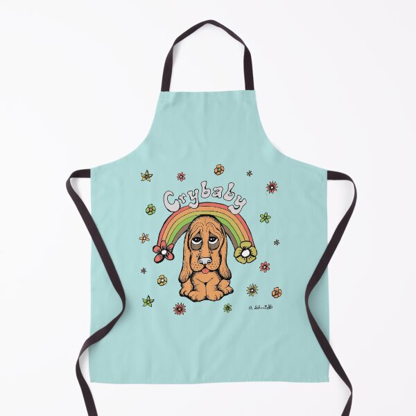 Item preview, Crybaby Rainbow Floral Retro Inspired Hound Dog designed and sold by Intergalactic Unicorn: Art by Anna Schmidt.